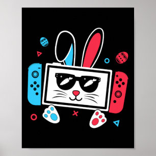 Video Game Bunny Eggs Costume Easter Day Boy Kids Poster