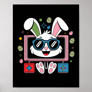 Video Game Bunny Eggs Costume Easter Day Boy Kids Poster