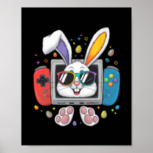 Video Game Bunny Eggs Costume Easter Day Boy Kids  Poster