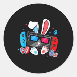 Video Game Bunny Eggs Costume Easter Day Boys Kids Classic Round Sticker