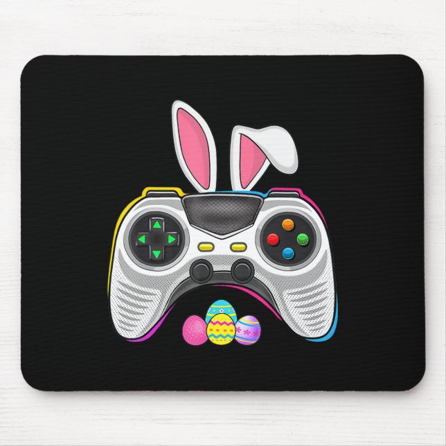 Video Game Bunny Eggs Costume Easter Day Boys Kids Mouse Pad (Front)