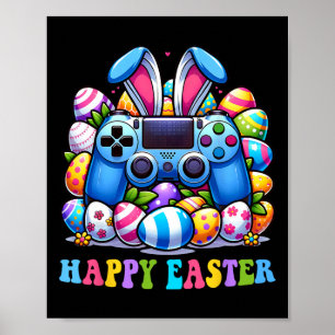 Video Game Bunny Eggs Costume Easter Day Boys Kids Poster