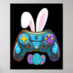 Video Game Bunny Eggs Costume Easter Day Boys Kids Poster