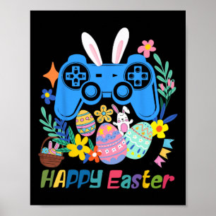 Video Game Bunny Eggs Costume Easter Day Boys Kids Poster