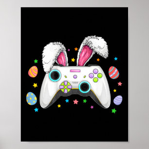 Video Game Bunny Eggs Costume Easter Day Boys Kids Poster