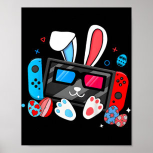 Video Game Bunny Eggs Costume Easter Day Boys Kids Poster