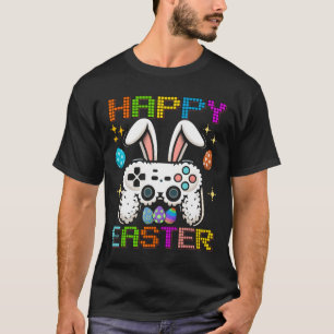 Video Game Bunny Eggs Costume Easter Day Boys Kids T-Shirt