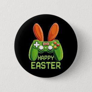 Video Game Bunny Eggs Easter Day Controller Gaming 6 Cm Round Badge