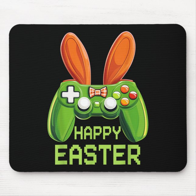 Video Game Bunny Eggs Easter Day Controller Gaming Mouse Pad (Front)