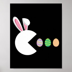 Video Game Bunny Eggs Easter Gamer Kids Boys Men G Poster