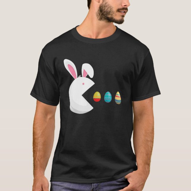 Video Game Bunny Eggs Easter Gamer Kids Boys Men G T-Shirt (Front)
