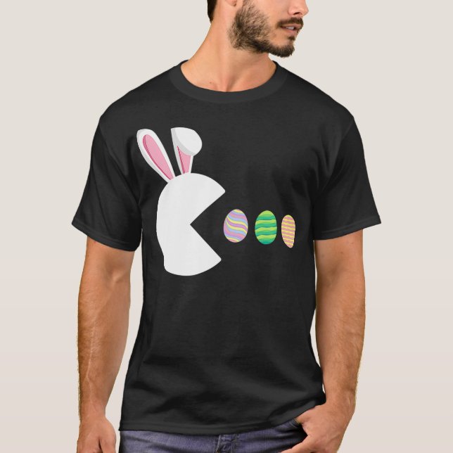 Video Game Bunny Eggs Easter Gamer Kids Boys Men G T-Shirt (Front)