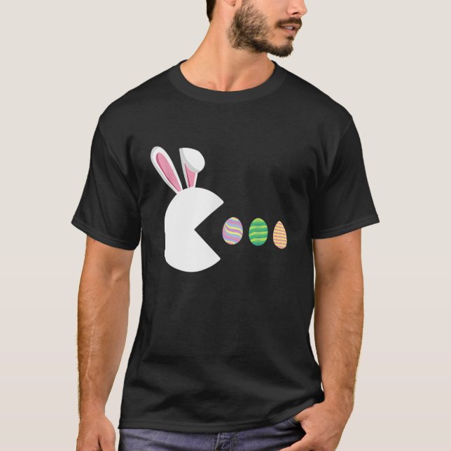Video Game Bunny Eggs Easter Gamer Kids Boys Men G T-Shirt (Front)