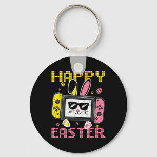 Video Game Bunny Eggs Happy Easter Day Controller Key Ring