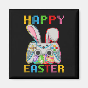 Video Game Bunny Rabbit Happy Easter Day Gamer Boy Magnet