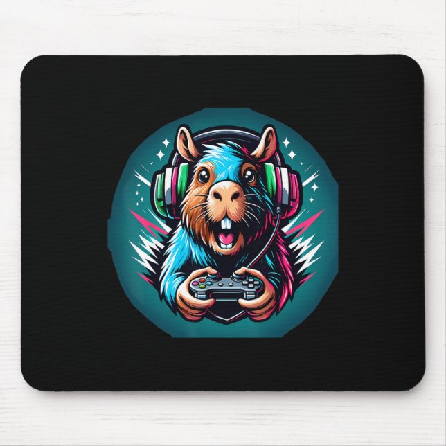 Video Game Capybara Gaming  Mouse Pad (Front)