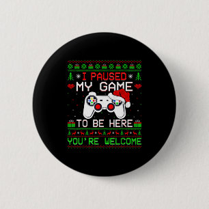 Video Game Christmas Ugly Sweater Funny Gamer Gami 6 Cm Round Badge
