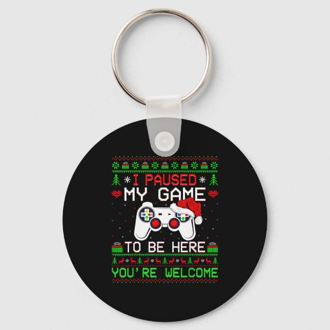 Video Game Christmas Ugly Sweater Funny Gamer Gami Key Ring (Front)