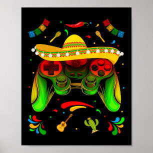 Video Game Cinco De Mayo Boys Kids Let's Fiesta Pa Poster