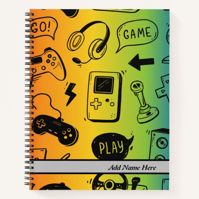 Video Game, Colourful  Spiral Notebook (Front)
