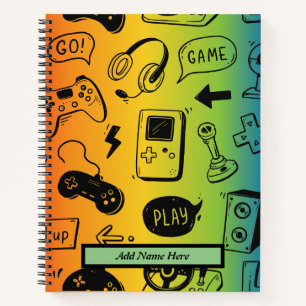 Video Game, Colourful  Spiral Notebook