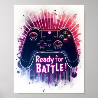 Video game console Controller Ready for Battle Poster