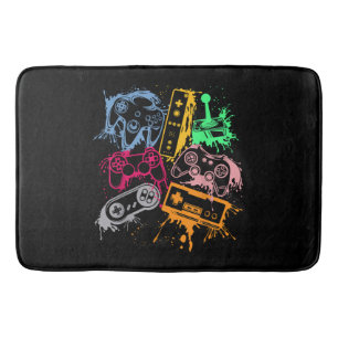 Video Game Console Controllers Retro 80's 90's Arc Bath Mat