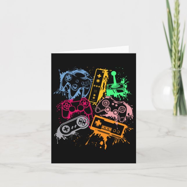 Video Game Console Controllers Retro 80's 90's Arc Card (Front)