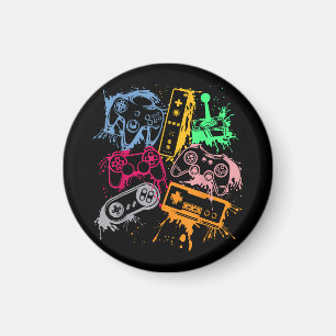 Video Game Console Controllers Retro 80's 90's Arc Magnet