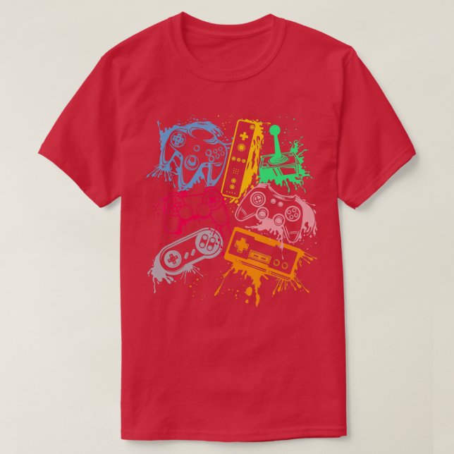 Video Game Console Controllers Retro 80's 90's Arc T-Shirt (Design Front)