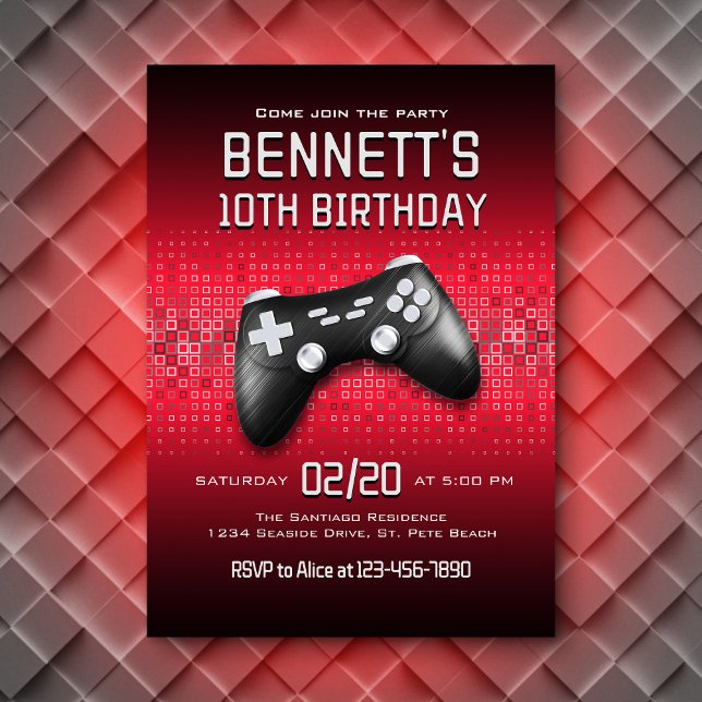 Video Game Controller Birthday Invitation (Creator Uploaded)