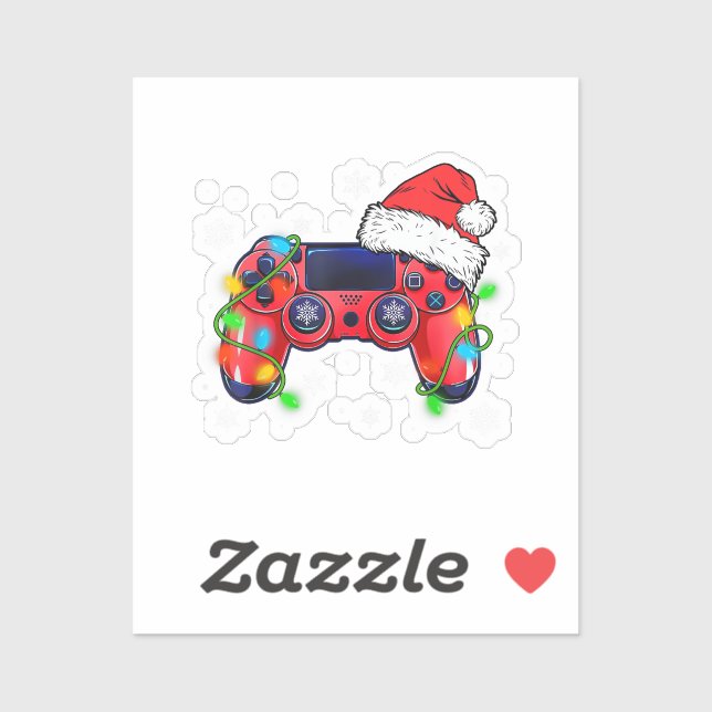 Video Game Controller Christmas Santa Hat Gamer Bo (Sheet)