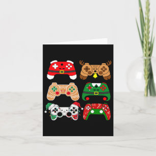 Video Game Controller Christmas Santa Hat Gamer Bo Card