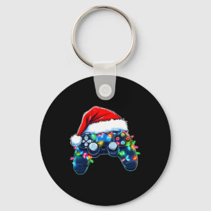 Video Game Controller Christmas Santa Hat Gamer Bo Key Ring