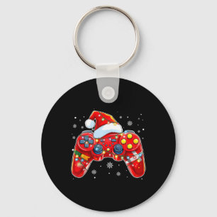 Video Game Controller Christmas Santa Hat Gamer Bo Key Ring