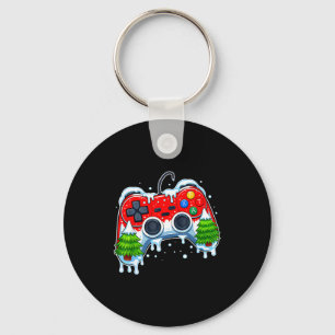 Video Game Controller Christmas Santa Hat Gamer Bo Key Ring