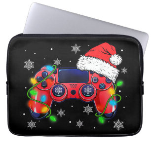 Video Game Controller Christmas Santa Hat Gamer Bo Laptop Sleeve