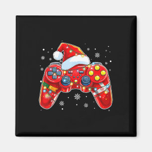 Video Game Controller Christmas Santa Hat Gamer Bo Magnet