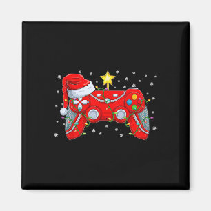 Video Game Controller Christmas Santa Hat Gamer Bo Magnet