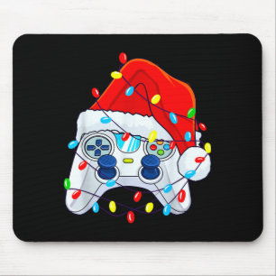 Video Game Controller Christmas Santa Hat Gamer Bo Mouse Pad