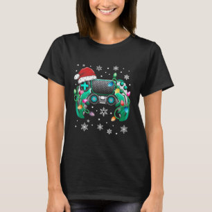 Video Game Controller Christmas Santa Hat Gamer Bo T-Shirt