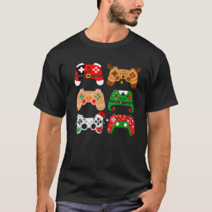 Video Game Controller Christmas Santa Hat Gamer Bo T-Shirt