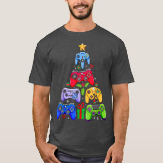 Video Game Controller Christmas Tree Merry Christm T-Shirt