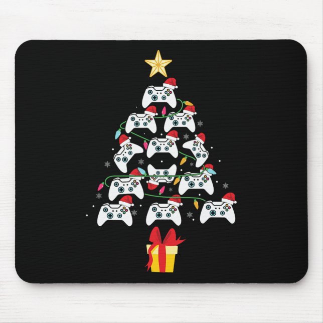 Video Game Controller Christmas Tree Xmas Boy Men  Mouse Pad (Front)