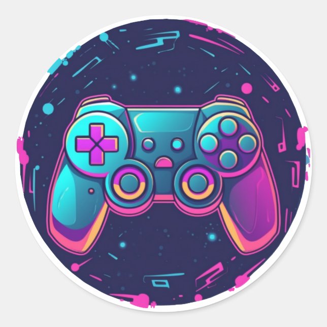 Video Game Controller  Classic Round Sticker (Front)