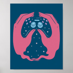 Video Game Controller Constellation Poster