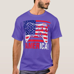 Video Game Controller Funny Gameric American Flag  T-Shirt