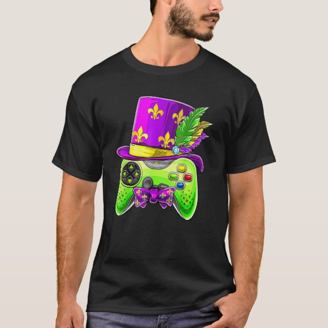 Video Game Controller Funny Mardi Gras Gamer E Spo T-Shirt (Front)