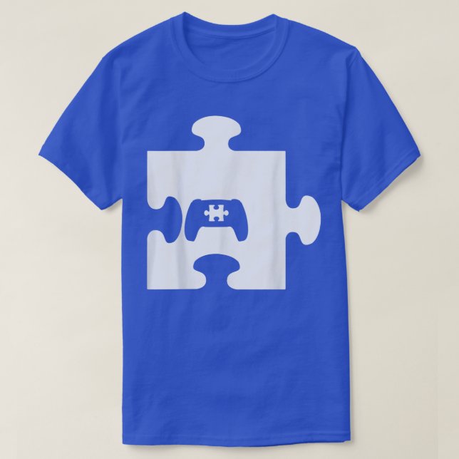 Video Game Controller Game Puzzle Autism Awareness T-Shirt (Design Front)