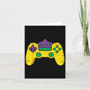 Video Game Controller Gamer E-sports Mardi Gras Bo Card